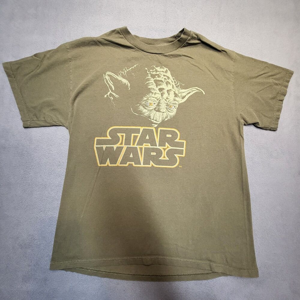 Star Wars Shirt Mens L Green Yoda Short Sleeve Graphic Tee Original Trilogy